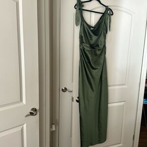 Petal and pup silk sage green long dress